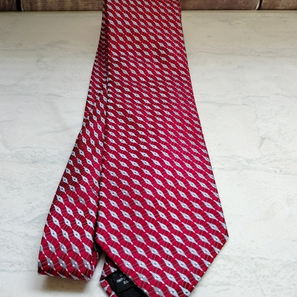 Ike Behar New York Imported Silk Tie Necktie Geometric Jacquard USA - Picture 7 of 13